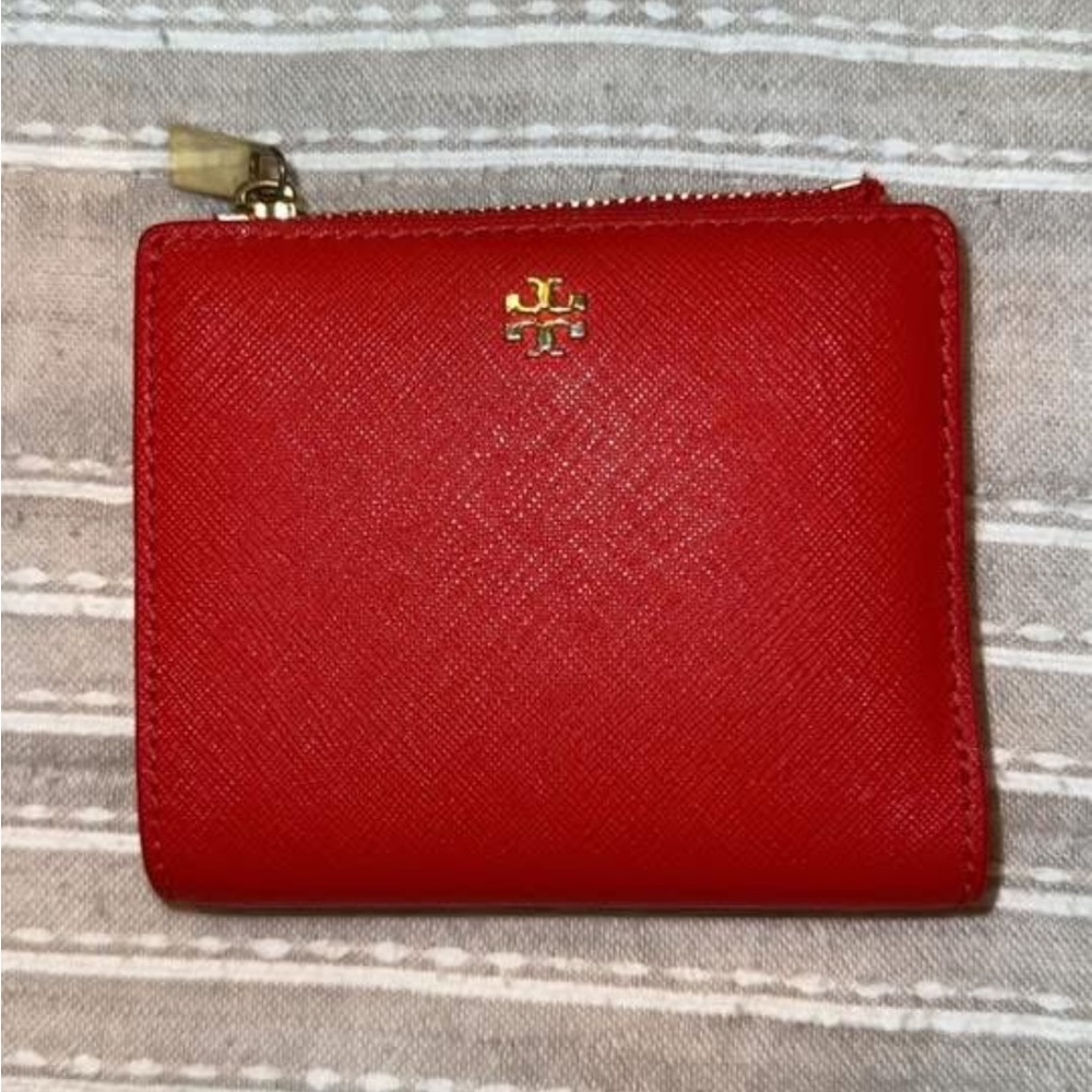 Tory Burch Red Saffiano Leather Wallet